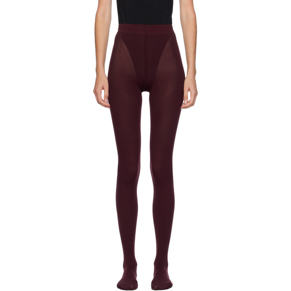  Alaïa Burgundy Integrated Feet Tights 