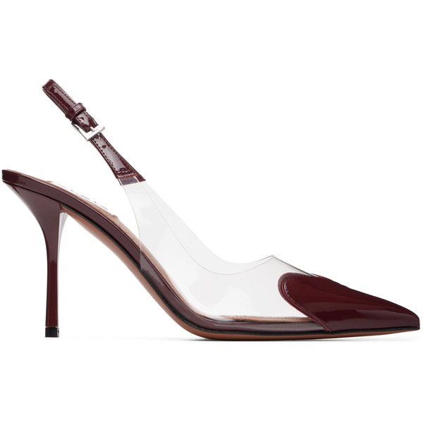  Alaïa Burgundy 'le Cœur' Slingback Heels 