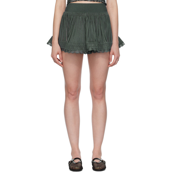  Alaïa Gray Crinoline Knit Shorts 
