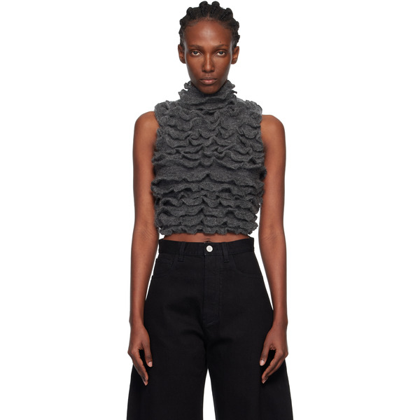  Alaïa Gray Ruffled Vest 