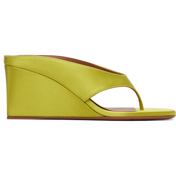 Alaïa Green Cube Thong Mule Sandals 