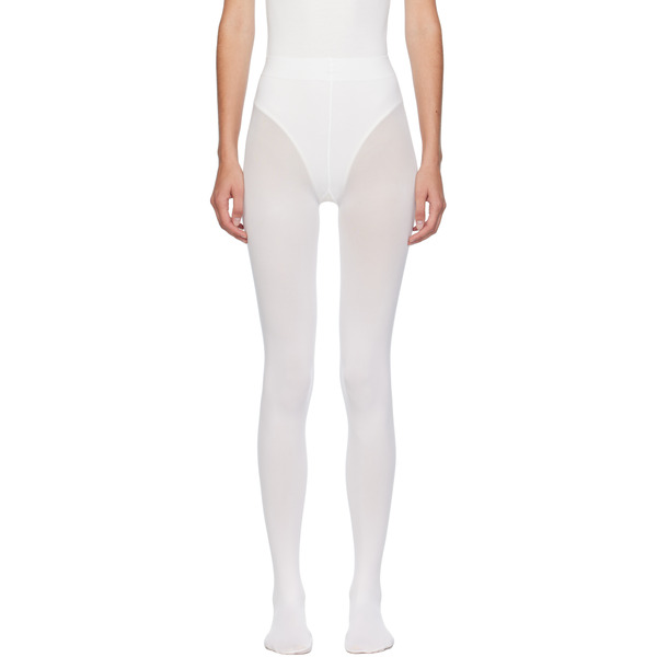  Alaïa White Integrated Feet Tights 