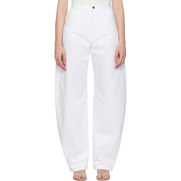  Alaïa White New Round Jeans 