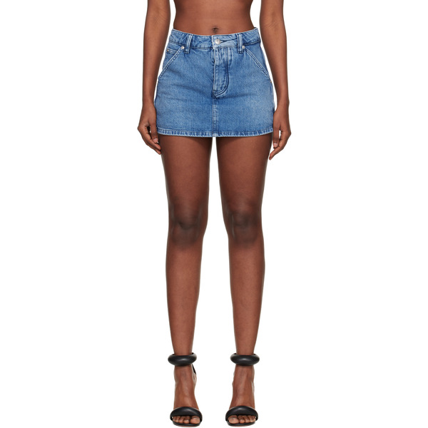  Alexander Wang Blue Denim Carpenter Mini Skort 