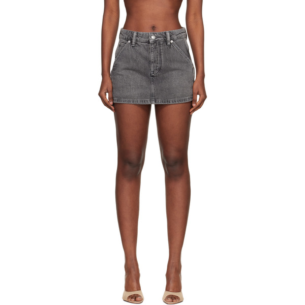  Alexander Wang Gray Denim Carpenter Mini Skort 