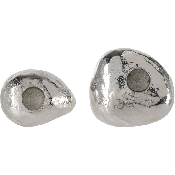  Alighieri Silver 'the Floating Pebble' Candle Holder Set 