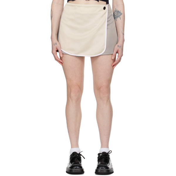  Ambush Off-white & Gray Pleats Miniskirt 