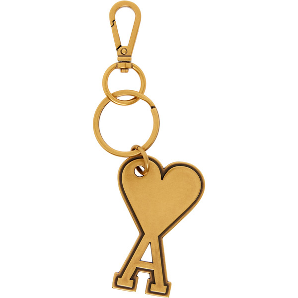  Ami Paris Gold Ami De Coeur Keychain 