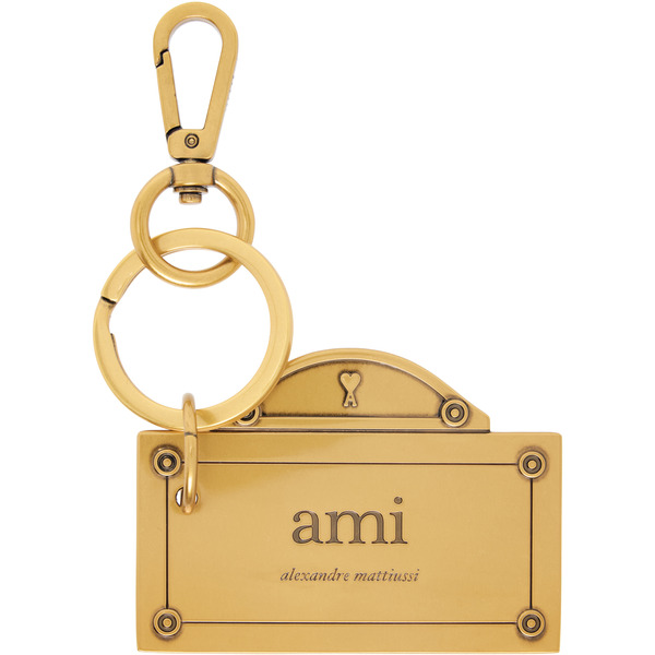  Ami Paris Gold Street Plate Keychain 