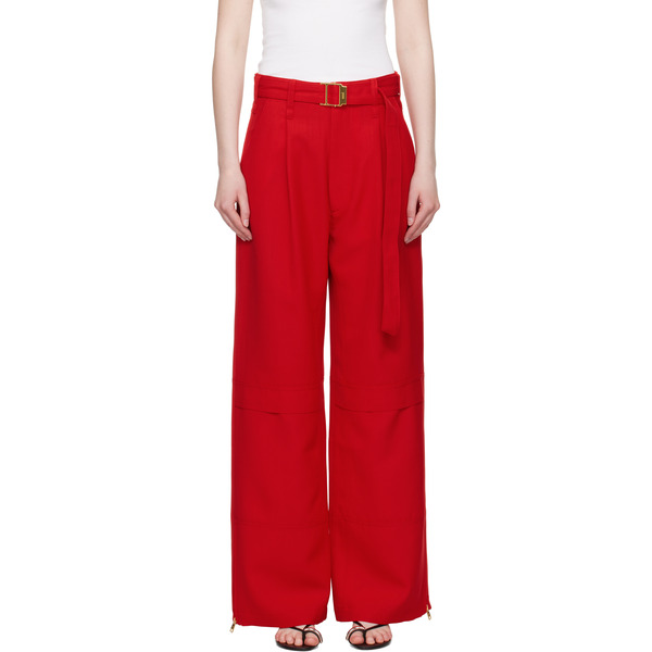  Ami Paris Red Wool Cargo Pants 