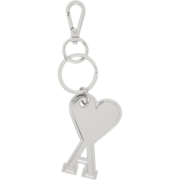  Ami Paris Silver Ami De Coeur Keychain 