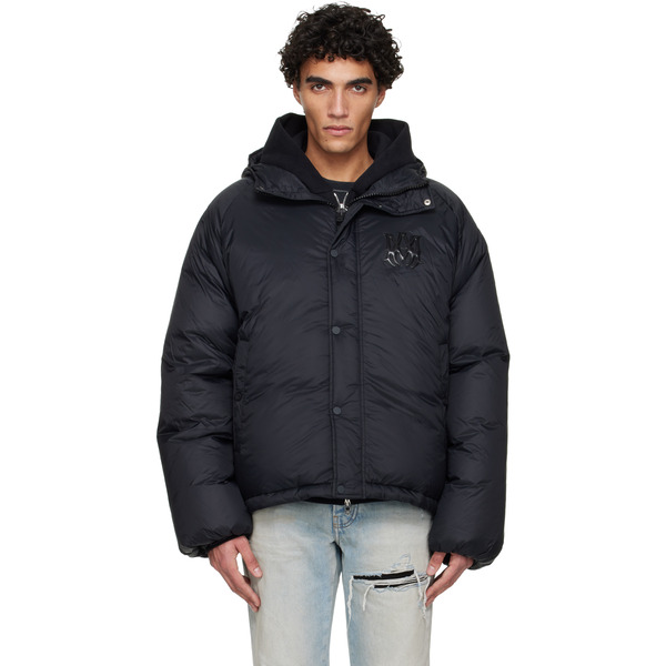  Amiri Black 'amiri' Hooded Down Jacket 