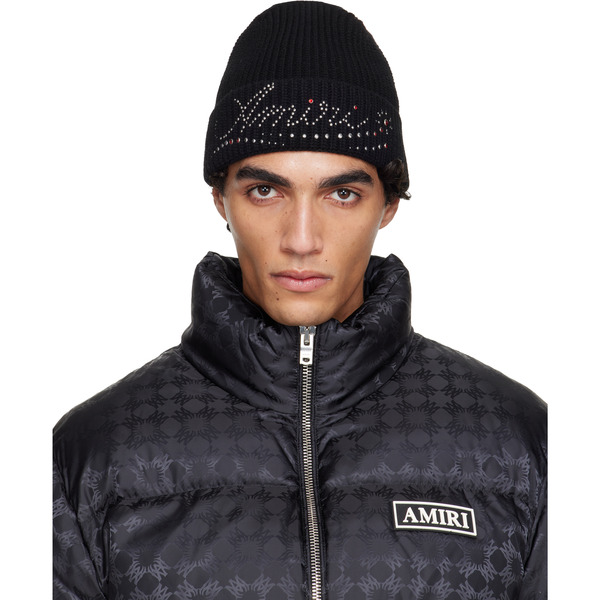  Amiri Black 'amiri' Stud Beanie 