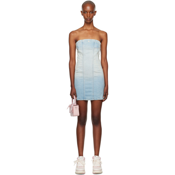 Amiri Blue Ma Bustier Denim Minidress 