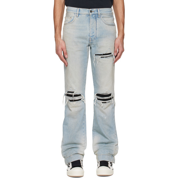  Amiri Blue Mx1 Straight Flare Jeans 