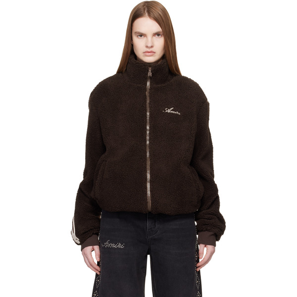  Amiri Brown Bones Fleece Jacket 