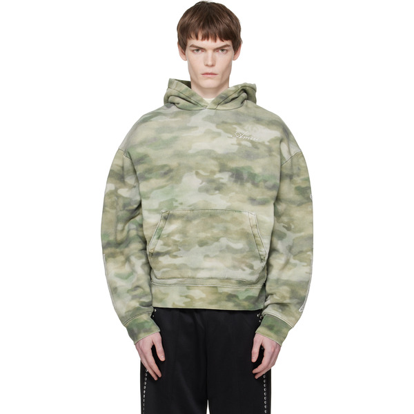  Amiri Green Bones Oversized Hoodie 