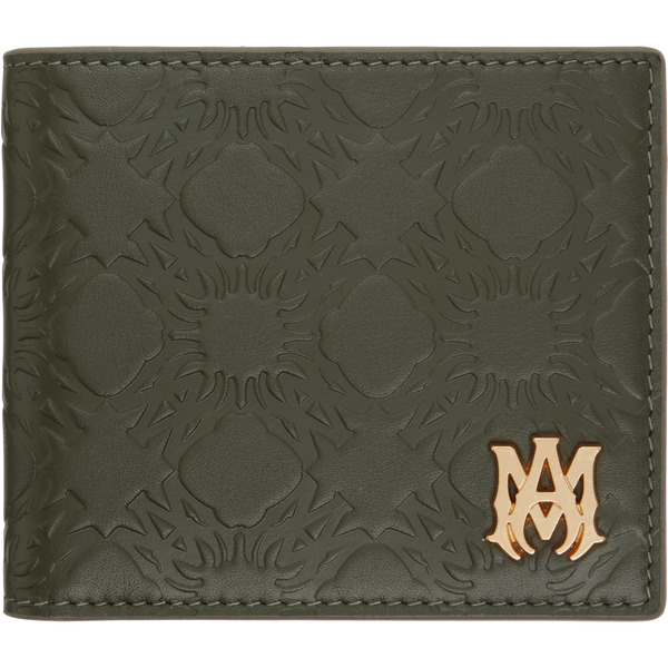  Amiri Khaki 'ma' Quad Leather Bifold Wallet 
