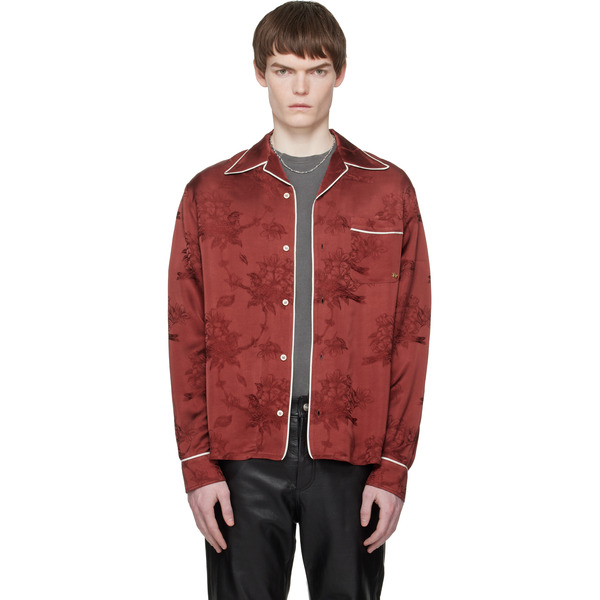  Amiri Red Floral Jacquard Pyjama Shirt 