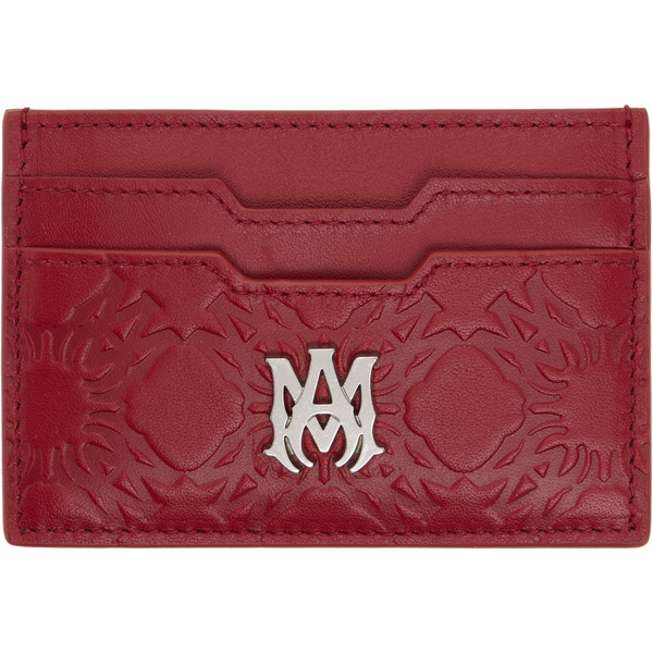  Amiri Red Lunar New Year 'ma' Quad Leather Card Holder 