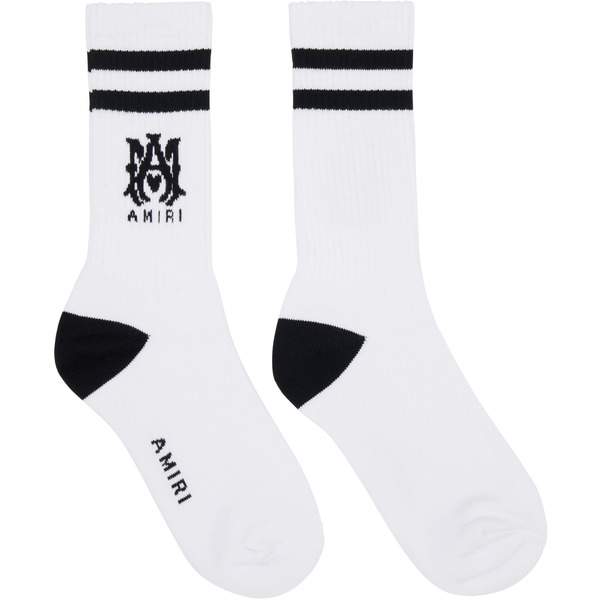  Amiri White 'ma' Core Logo Socks 