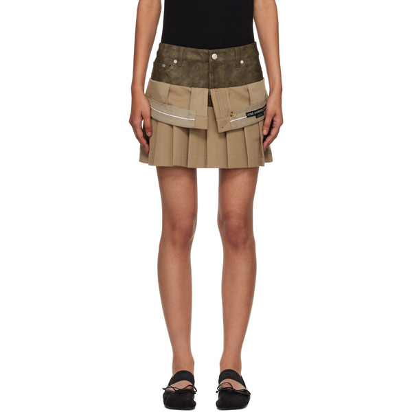  Andersson Bell Beige Inside Out Pleats Miniskirt 