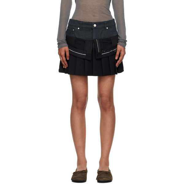  Andersson Bell Black Inside Out Pleats Miniskirt 