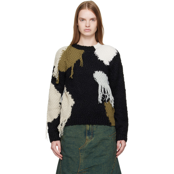  Andersson Bell Black Sylvia Abstract Patchwork Sweater 