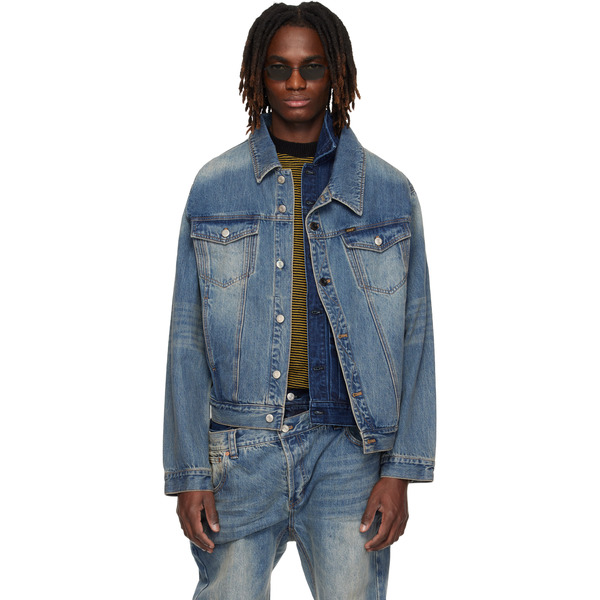  Andersson Bell Blue Asymmetric Layered Denim Jacket 