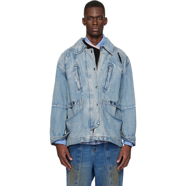  Andersson Bell Blue Jeweled Denim Jacket 