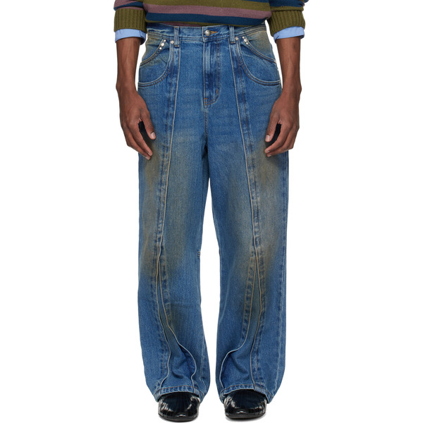  Andersson Bell Blue Layered Wide-leg Jeans 