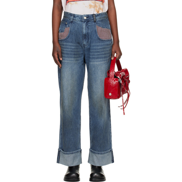  Andersson Bell Blue Oil Washed Rolled Up Jeans 