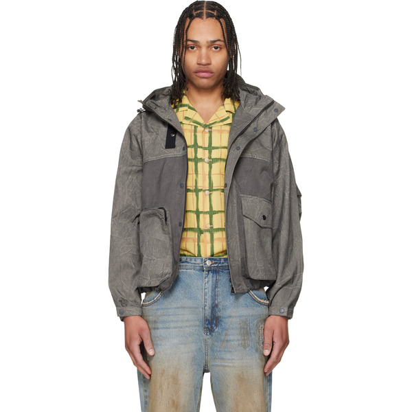  Andersson Bell Gray Tie-dyed Beach Shell Jacket 