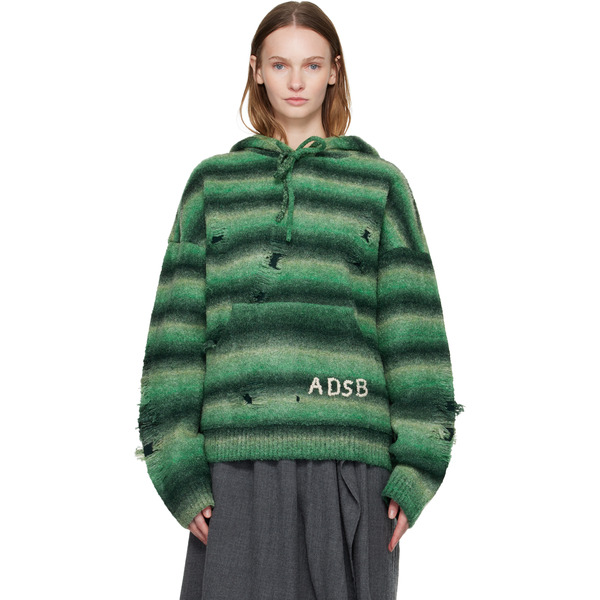  Andersson Bell Green Gradient Distressed Hoodie 