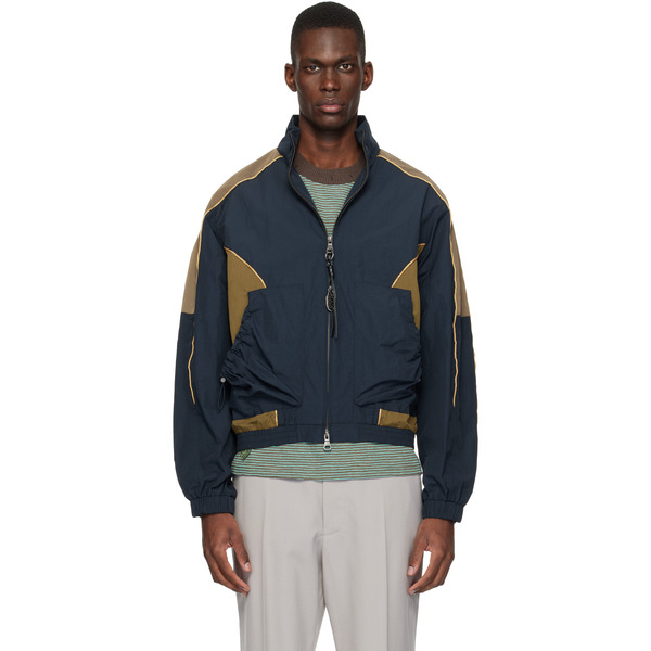  Andersson Bell Navy & Khaki Color Block Nylon Jacket 
