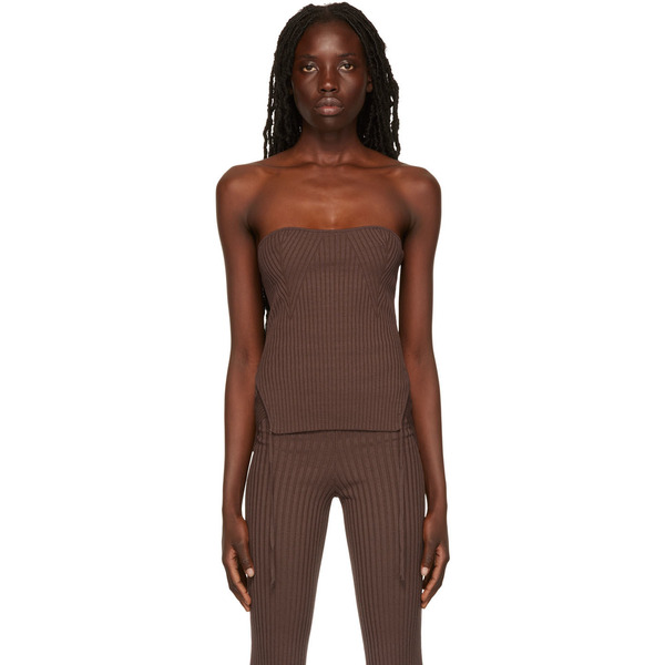  AndreĀdamo Brown Rib Camisole 