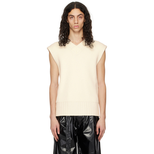 AndreĀdamo Off-white Layered Back Vest 