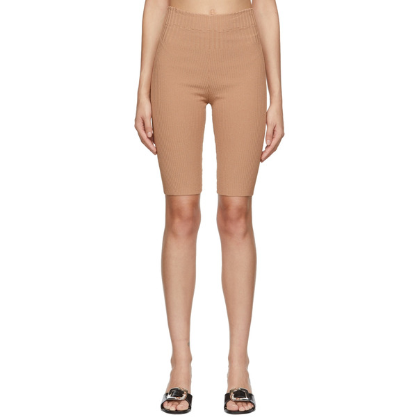  AndreĀdamo Tan Knit Shorts 