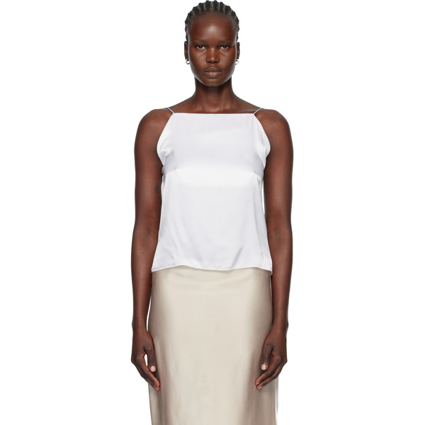  Ann Demeulemeester White Heda Slip Open Back Top 