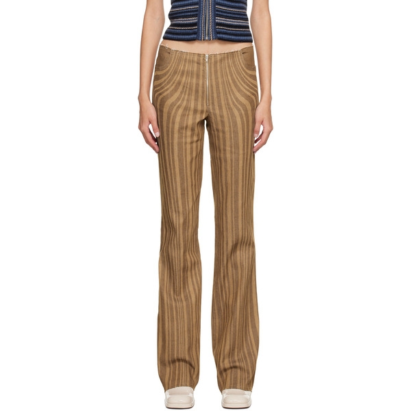  Anne Isabella Brown Printed Jeans 