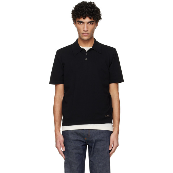  A.p.c. Black Knit Polo 