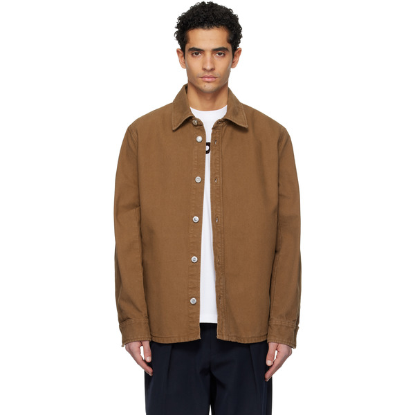  A.p.c. Brown Buttoned Denim Overshirt 