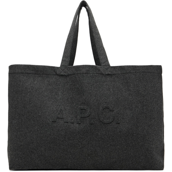  A.p.c. Gray Trapèze Shopping Tote 