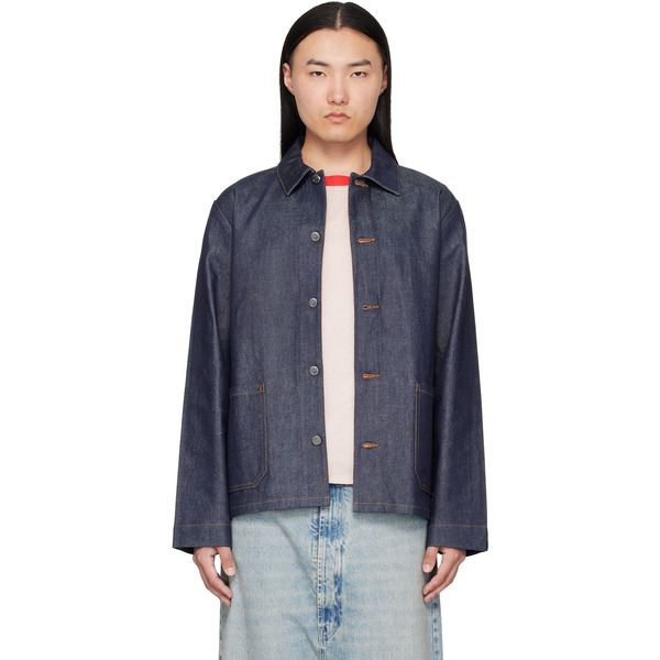  A.p.c. Indigo Kerlouan Logo Denim Jacket 