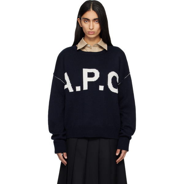  A.p.c. Navy Logo 'a.p.c' Sweater 