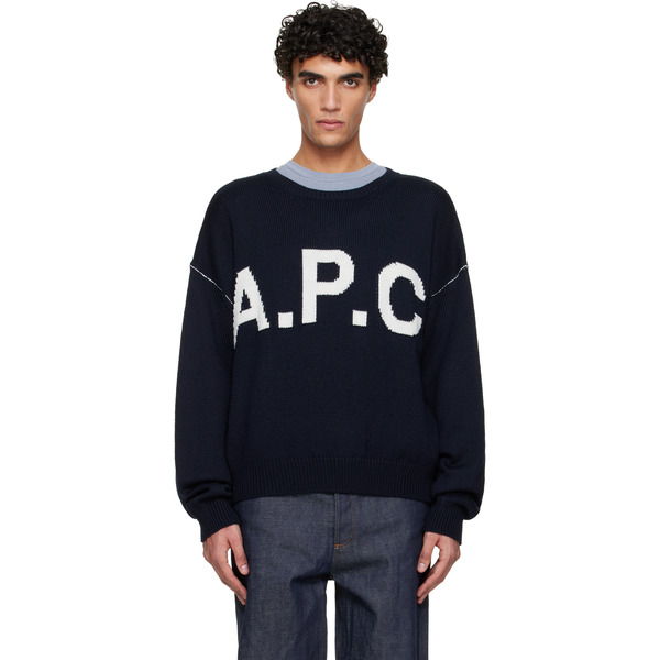  A.p.c. Navy Logo 'a.p.c.' Sweater 