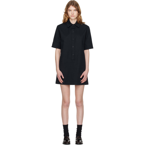  A.p.c. Navy Poly Mini Dress 