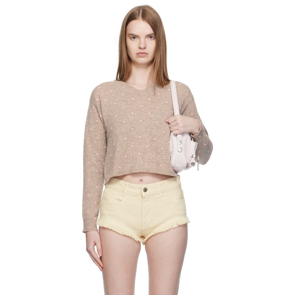  Ashley Williams Beige Molly Knit Sweater 