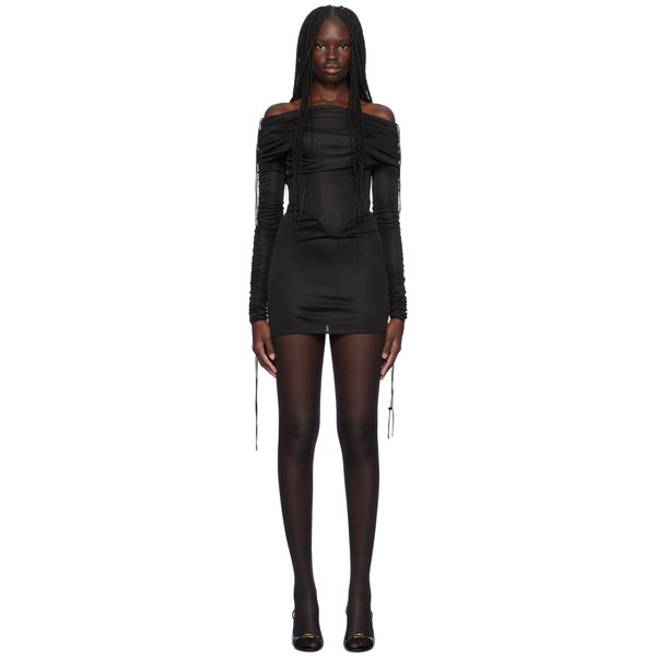  Atlein Black Off-the-shoulder Minidress 
