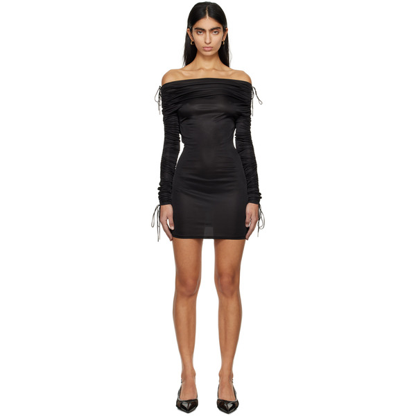  Atlein Black Ruched Minidress 